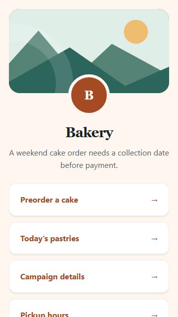 Bakery — Campaign spotlight page design