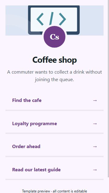 Coffee shop — Resource directory page design