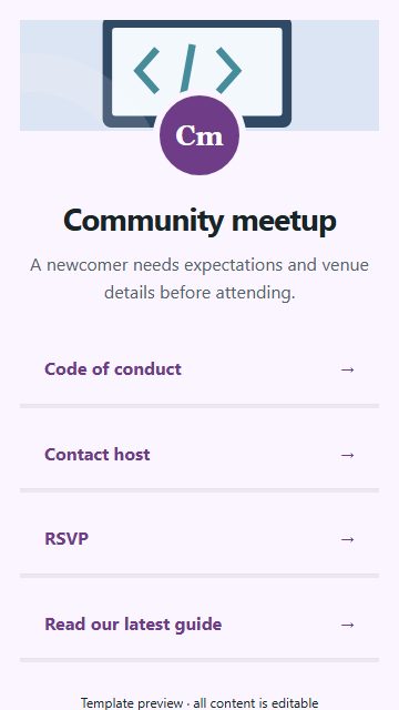Community meetup — Resource directory page design