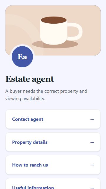 Estate agent — Contact and enquiries page design