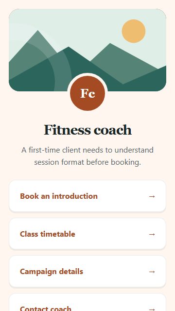 Fitness coach — Campaign spotlight page design