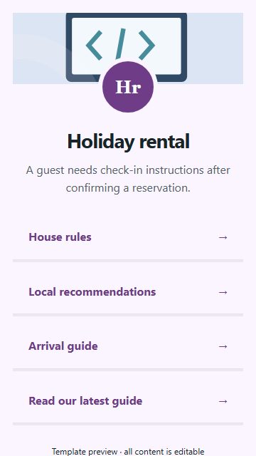 Holiday rental — Resource directory page design