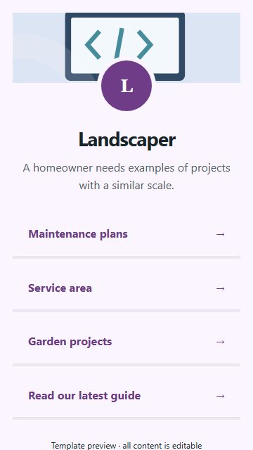 Landscaper — Resource directory page design