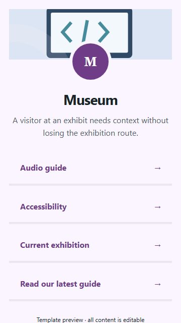 Museum — Resource directory page design