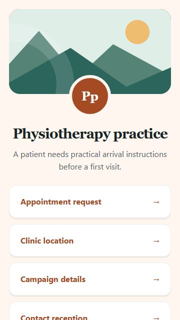 Physiotherapy practice — Campaign spotlight page design