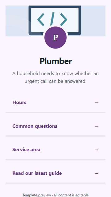 Plumber — Resource directory page design