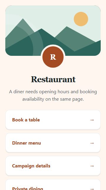 Restaurant — Campaign spotlight page design