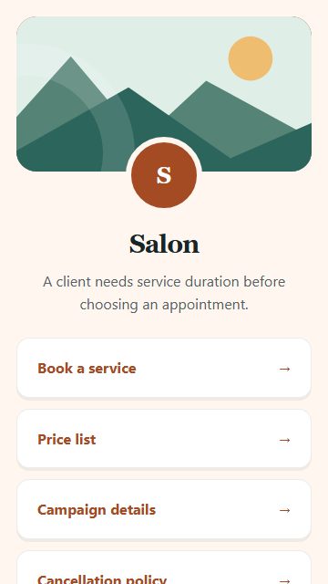 Salon — Campaign spotlight page design