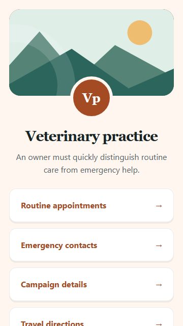Veterinary practice — Campaign spotlight page design